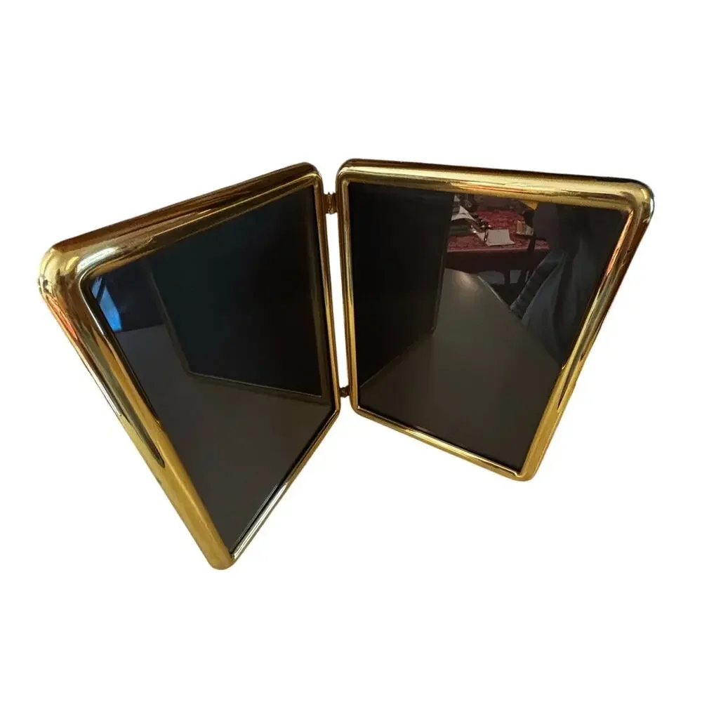 Vintage 80's brass stand/hang photo frame double book style hinge center classic